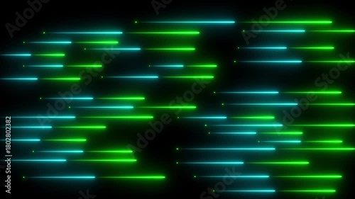 Abstract Neon Light Streaks Moving Rapidly Across a Dark Background lines