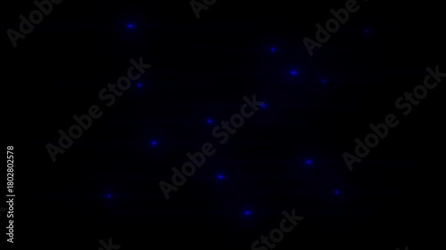 Blue Light Streaks and Dots on Black Background Keywords: blue, light, streaks, dots, glowing, motion, speed, abstract, dark, black, background, energy, technology, futuristic, science, data