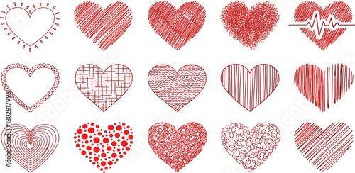 Whimsical Line of Hearts A Visual Symphony of Affection and Connection in Expressive Art