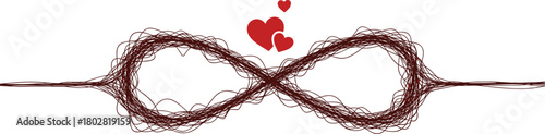 Infinity Love Symbol with Hearts A Romantic Concept for Eternal Affection and Romance