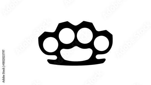Vector illustration of black brass knuckles isolated on transparent background 