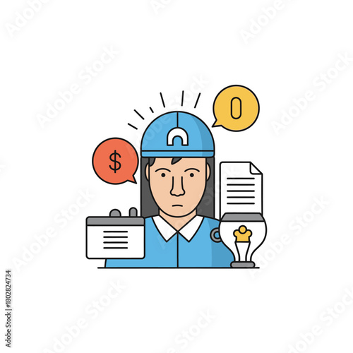 Cleaning lady with no money and debts.