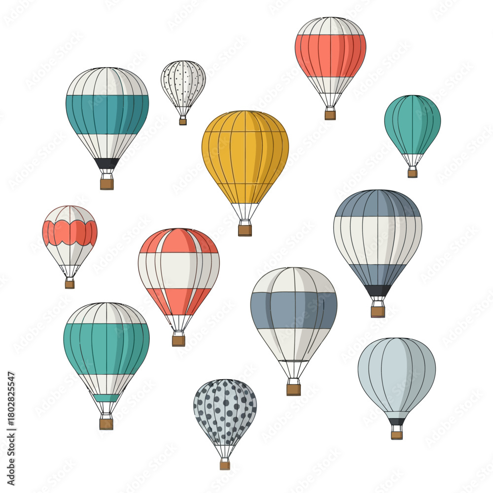Obraz premium Colorful hot air balloons floating in the sky 7.