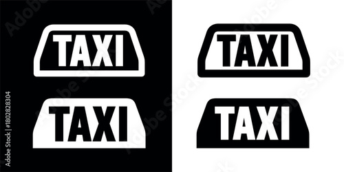 Taxi icon. Taxi checker. Yellow taxi roof light. Square pattern, symbol of public transportation in the city.
