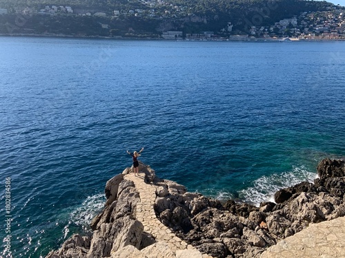 Schilderij op canvas Scenic coastal view from Cap Ferrat trail