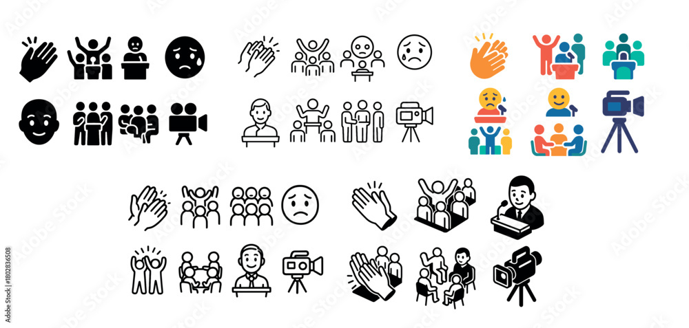 Fototapeta premium Emoji faces and icons collection