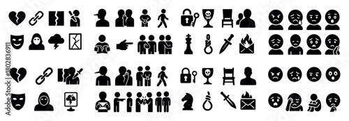 Diverse people icons and emotions