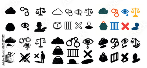 Variety of bold graphic icons