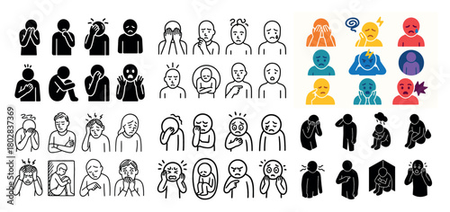 Emotional expressions in simple illustrations