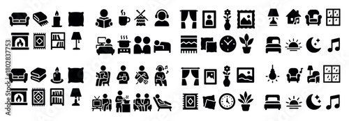 Home interior icons collection