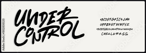 Hand drawn brush vector font. freestyle typography fresh and fun. Alphabet vector with uppercase, lowercase, and ligature 