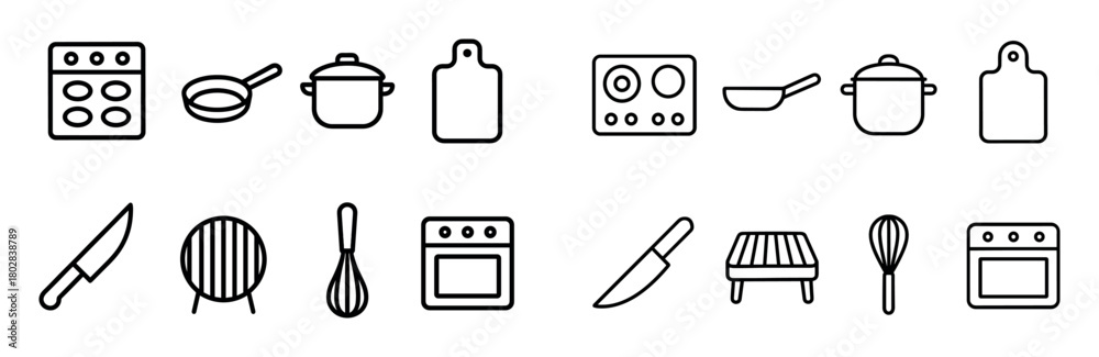 Obraz premium Minimalist Kitchen Icons