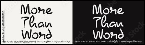 Handmade script vector font. Script regular and textured style font. Alphabet with uppercase and lowercase. 