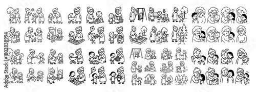 Elderly interacting with children