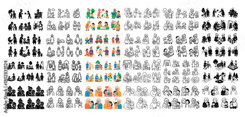 Diverse group engaging in activities