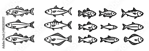 Seafood Doodle Icons