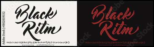 Elegant script vector font. Regular script and textured style font. Alphabet with uppercase, lowercase, number, dan variation. Hand drawn rough and grunge typography. 