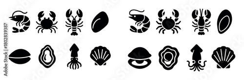 Seafood Icons Grid