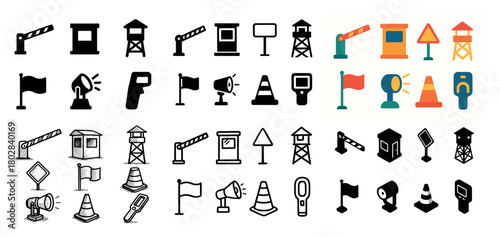 Security equipment and signal icons