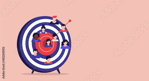 People Targeting Goals - Achieving Success and Teamwork.