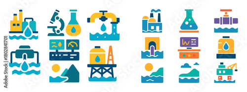 Desalination Icon Set