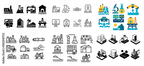 Industrial icons set for engineering