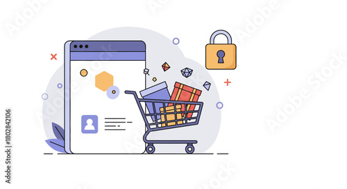Secure Online Shopping - Digital Cart and Protection.