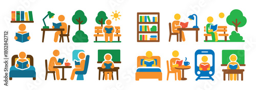 Colorful Reading Icons