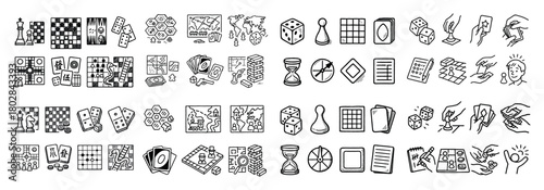 Hand-drawn board games and puzzles