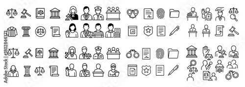 Legal and law icons collection