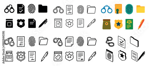 Law enforcement icons collection