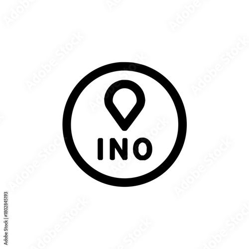 Ino location pin icon vector graphic design element for map marker gps navigation and destination apps use