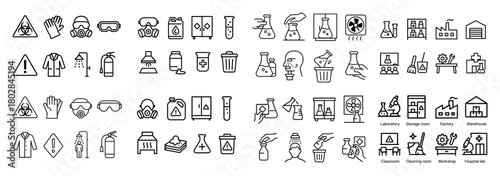 Laboratory safety and equipment icons