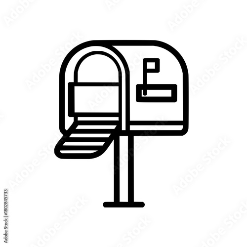 Mailbox vector icon post box letter box postal box delivery box email box communication box message box outline