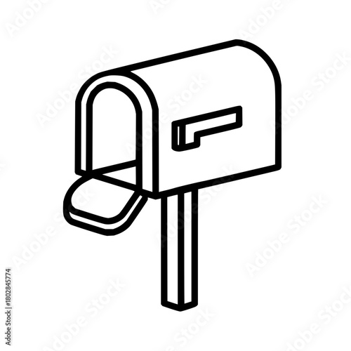 Mailbox delivery postal service mail post box letter communication correspondence receiving outgoing mail outline