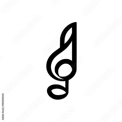 Music note musical symbol notation melody sound rhythm song treble clef art design graphic vector icon 100