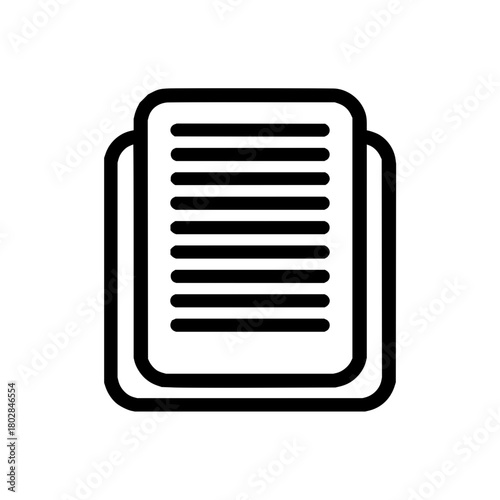 Document file page sheet paper note text information data content record form report outline icon vector