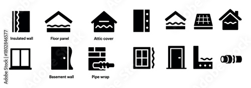 Home Insulation Icons