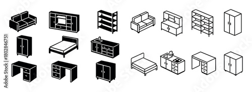 Isometric Furniture Icons