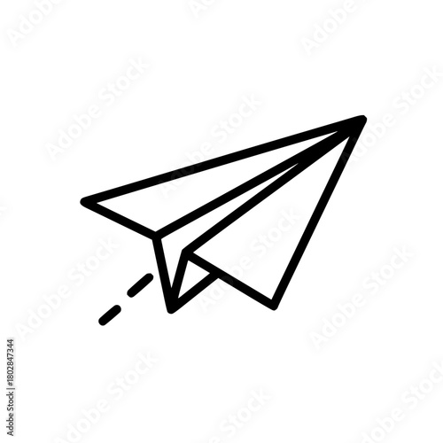 Paper airplane vector icon send message email marketing direct mail delivery travel origami flight communication 100