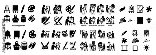 Artistic icons collection display