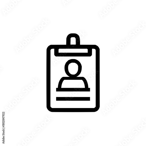 Identity card badge profile identification document employee staff pass access member identification card icon