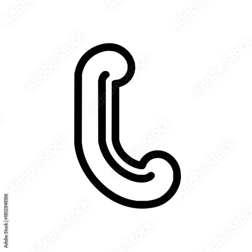 Phone call communication contact support service hotline telephone receiver icon vector illustration line art