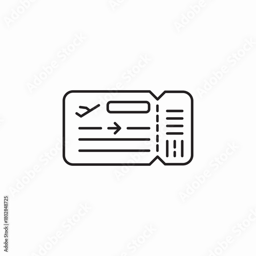 flight ticket icon sign vector