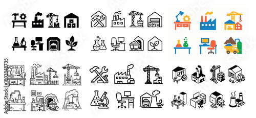 Industrial and laboratory icon set