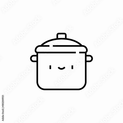 kitchen pot icon sign vector