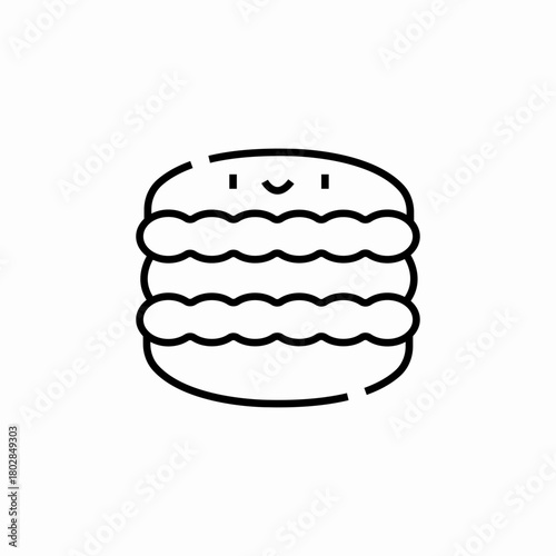 macarons sweet happy face icon sign vector