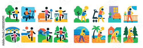 Morning Exercise Icons