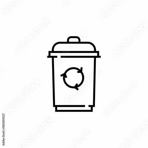 recycle trash bin icon sign vector