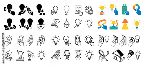 Light control icons collection